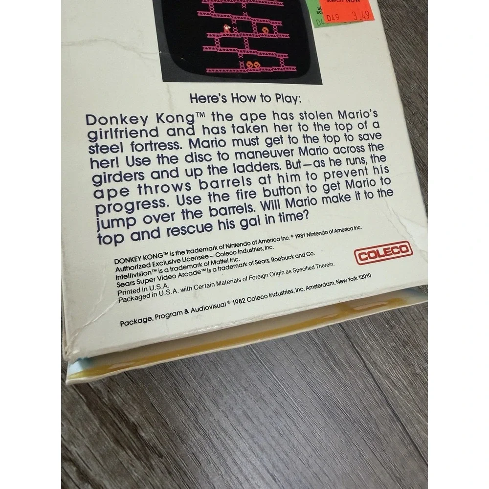 Donkey Kong (Intellivision, 1982) GAME BOX ONLY